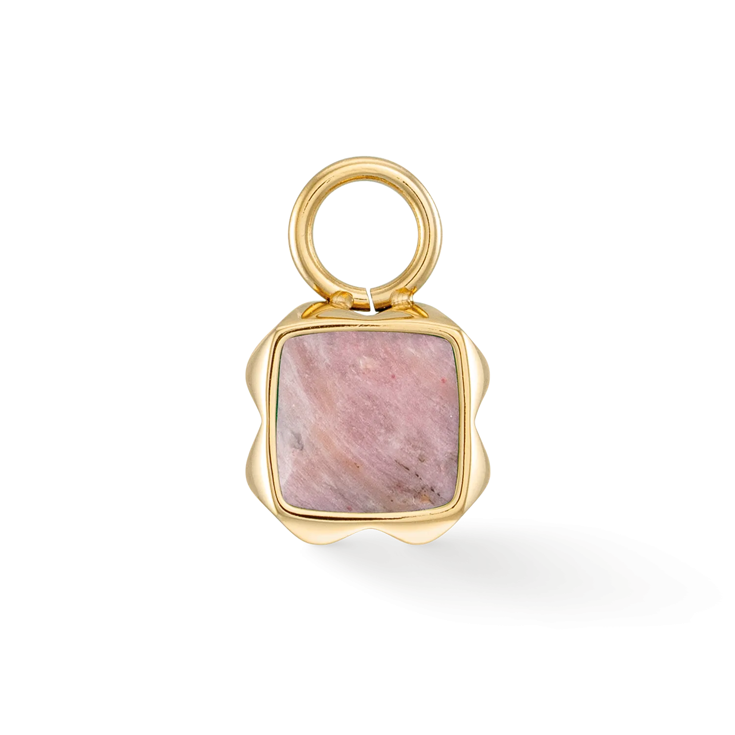 Birthstone July Charm Rhodochrosite Gold