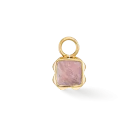 Birthstone July Charm Rhodochrosite Gold