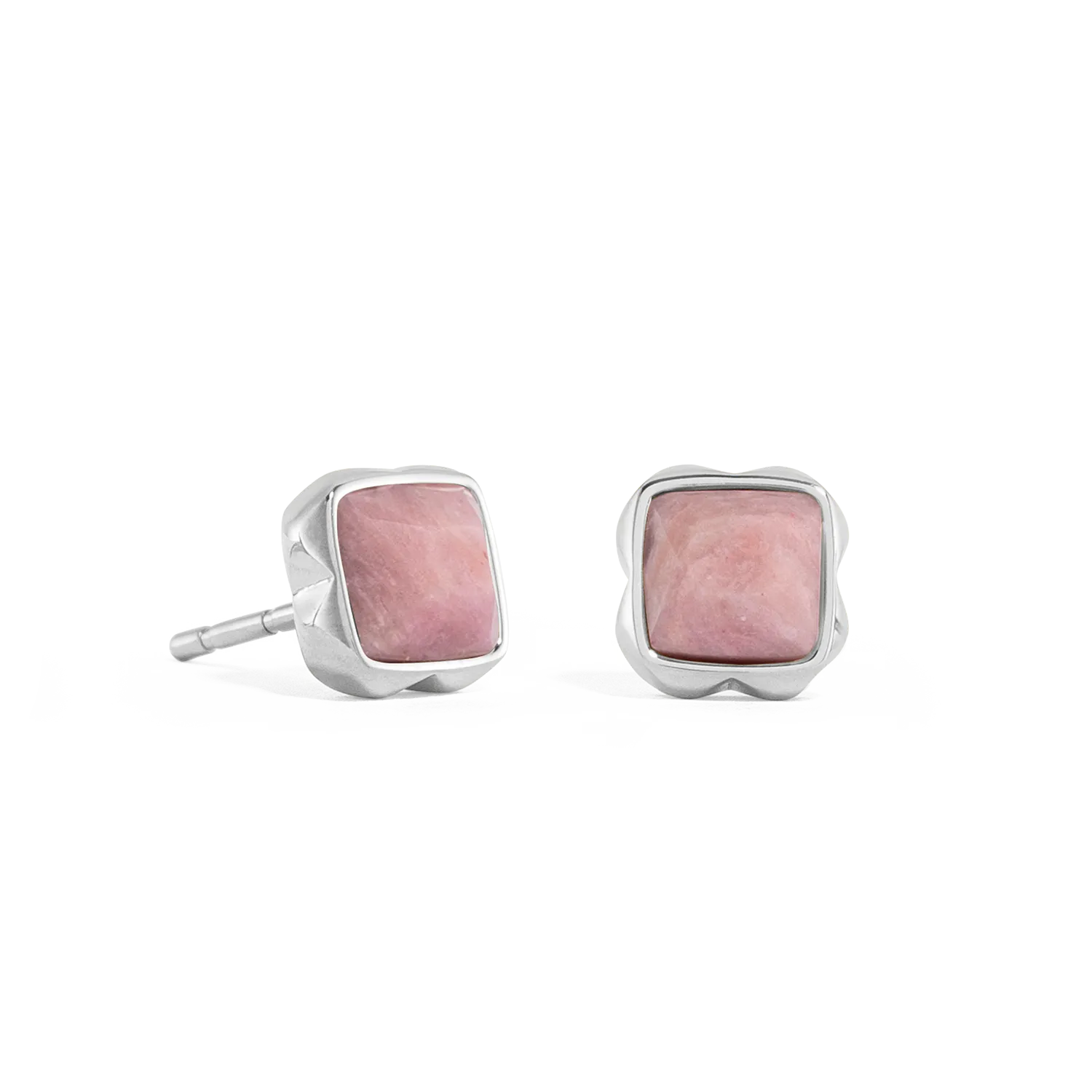 Birthstone July Earrings Rhodochrosite Silver