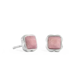 Birthstone July Earrings Rhodochrosite Silver