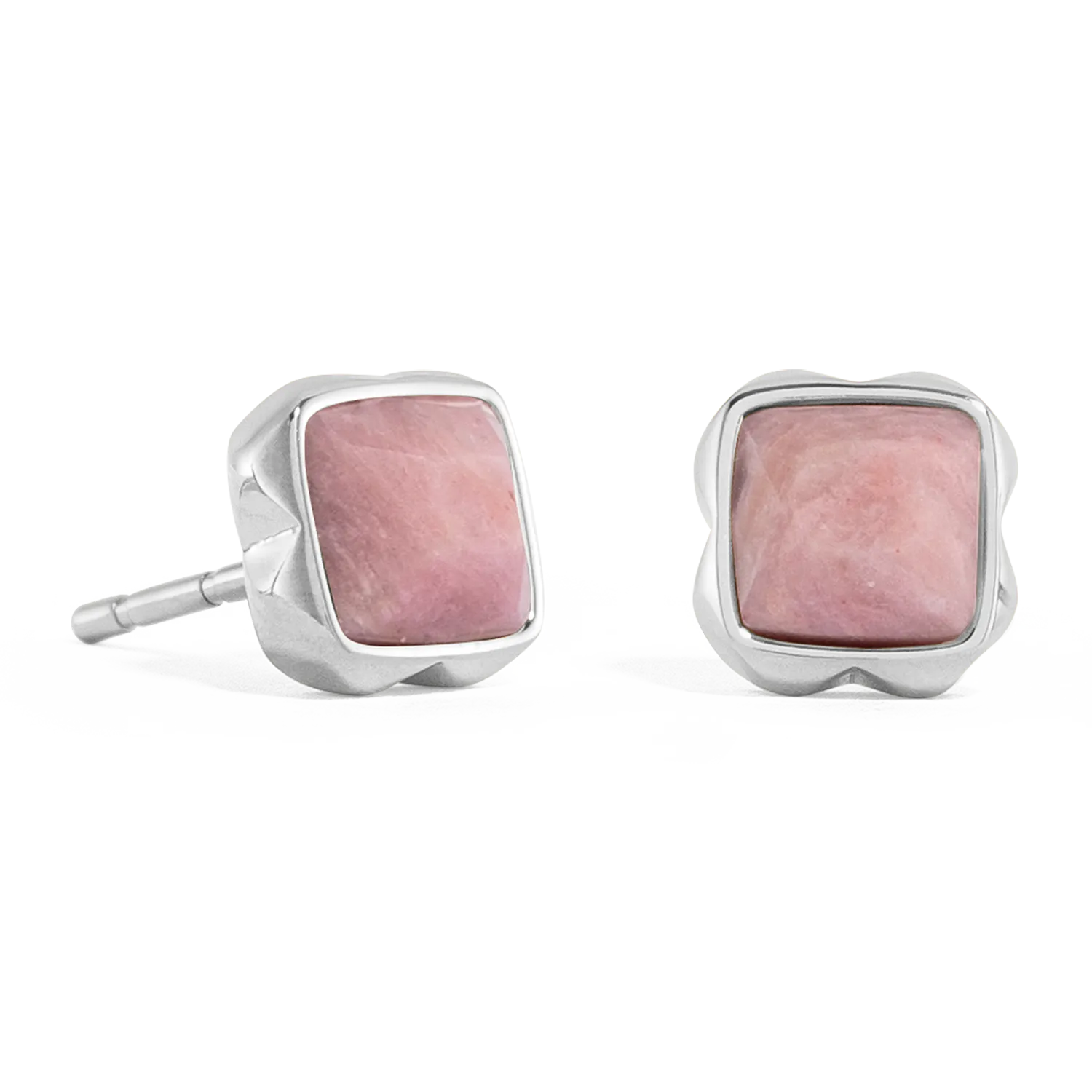 Birthstone July Earrings Rhodochrosite Silver