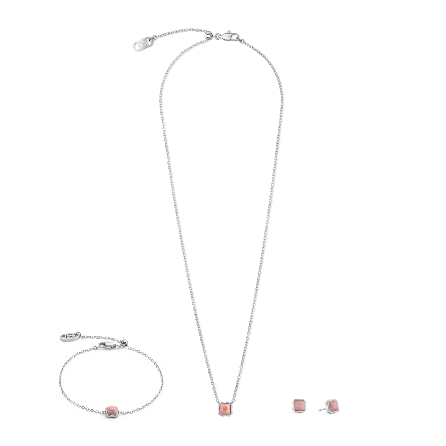 Birthstone July Earrings Rhodochrosite Silver