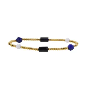 Black Onyx, White Agate, and Lapis Lazuli