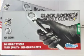 BLACK ROCKET NITRILE  GLOVES SIZE LARGE OR XL