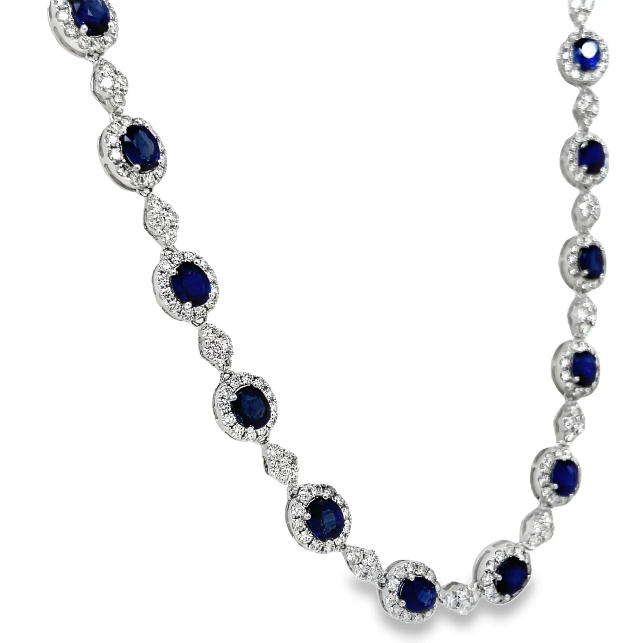 Blue Sapphire and Diamond Elegant Necklace