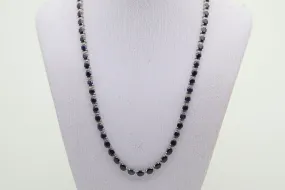 Blue Sapphire Diamond Gold Tennis Necklace