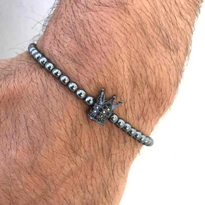 Bracelet Temperament Beaded Men's Zircon Inlaid Bracelet Set