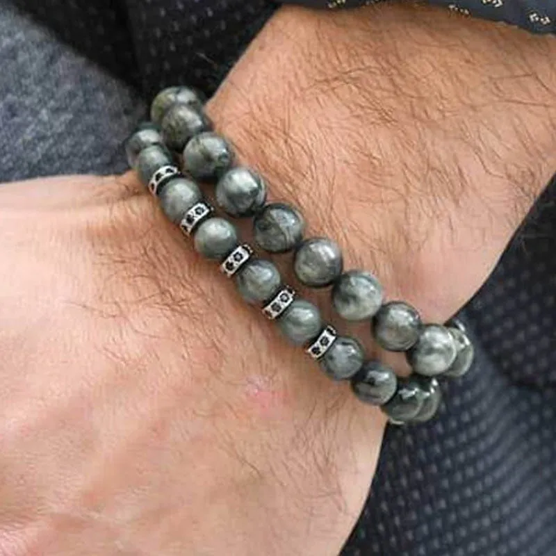Bracelet Temperament Beaded Men's Zircon Inlaid Bracelet Set