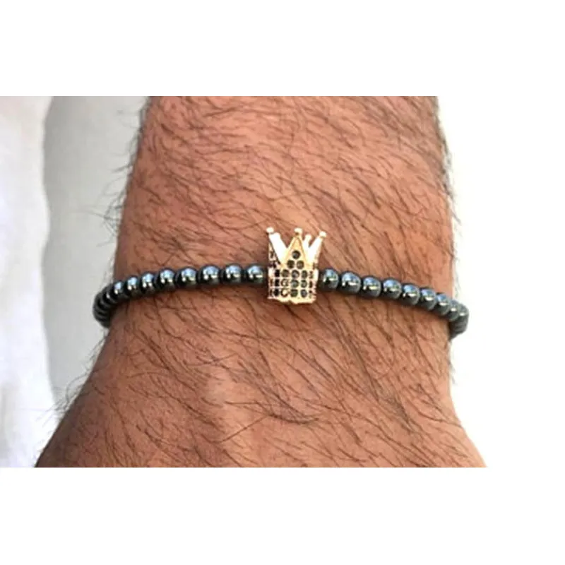 Bracelet Temperament Beaded Men's Zircon Inlaid Bracelet Set