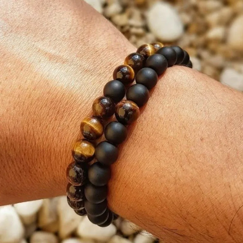 Bracelet Temperament Beaded Men's Zircon Inlaid Bracelet Set