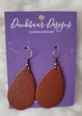 Brown Leather Earrings (Small)