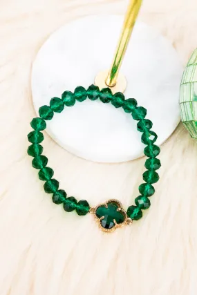 Cara Clover Emerald Beaded Bracelet