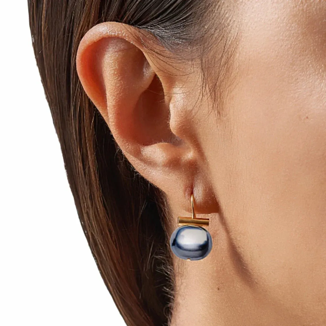 Catherine Canino Baby Pebble Pearl Earrings - Grey