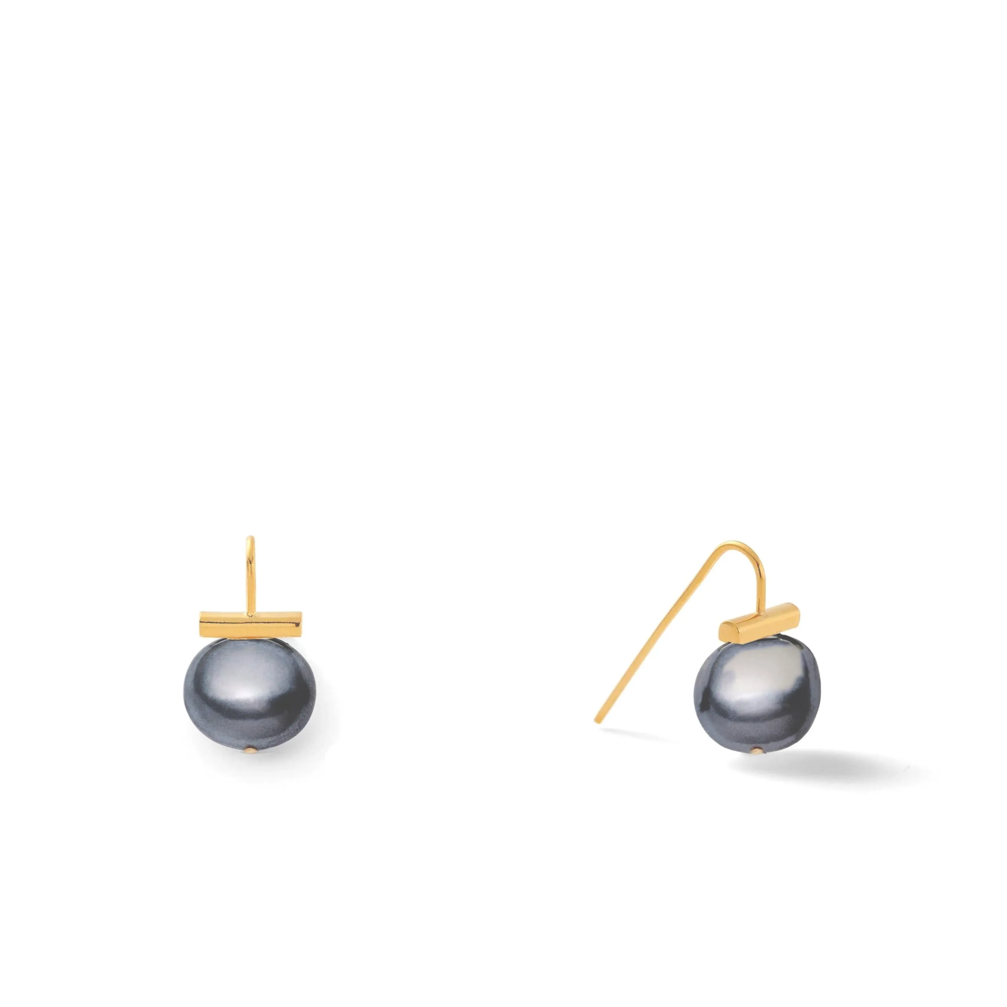 Catherine Canino Baby Pebble Pearl Earrings - Grey