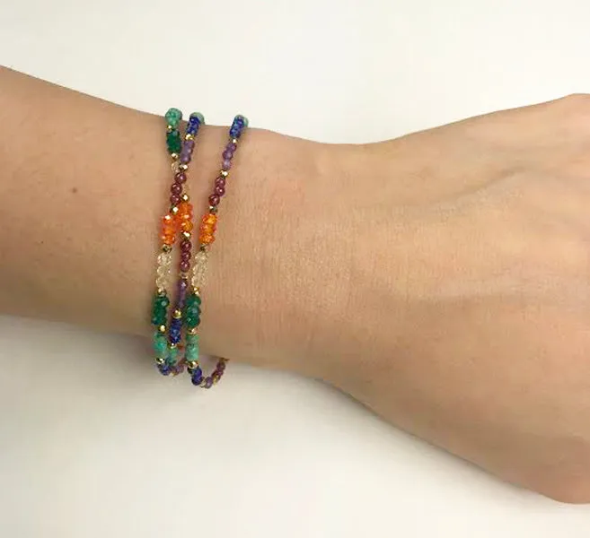 Chakra Triple Strand Bracelet