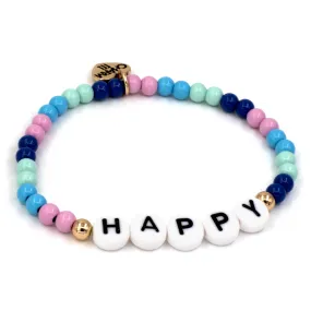 Charm It! 4mm Gold Happy Stretch Bead Bracelet