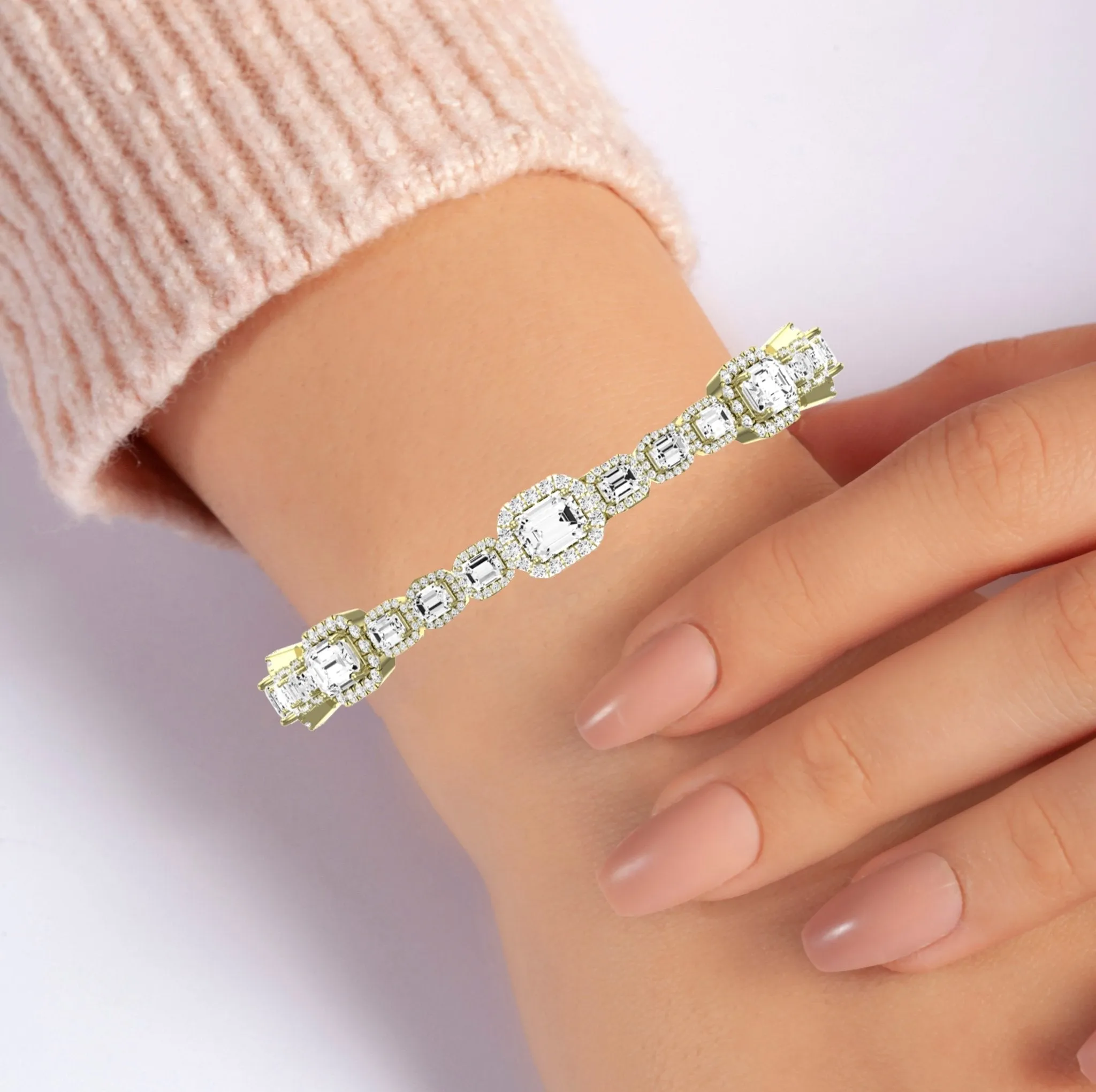 Chelsea Emerald Cut Moissanite Bracelet