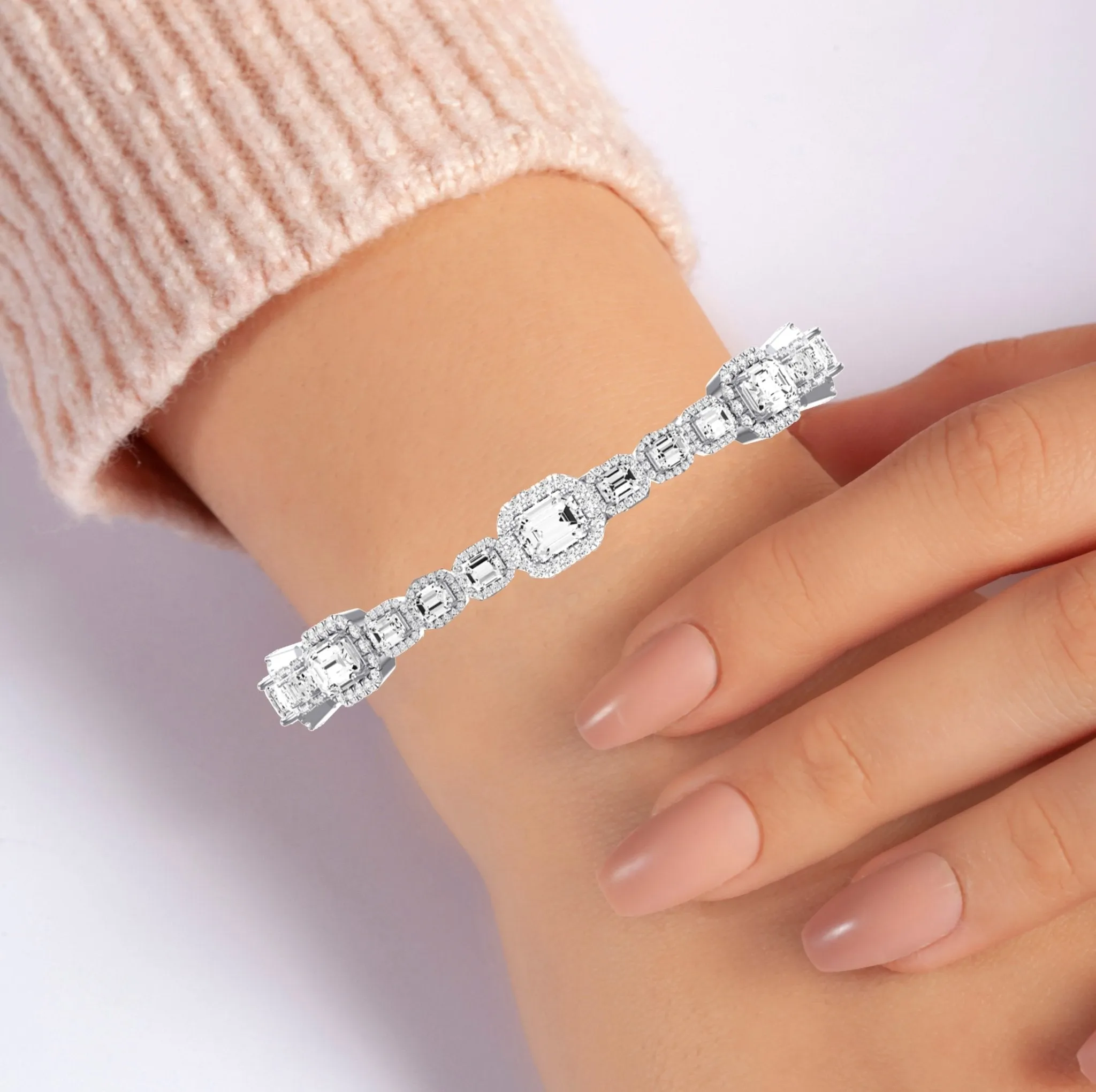 Chelsea Emerald Cut Moissanite Bracelet