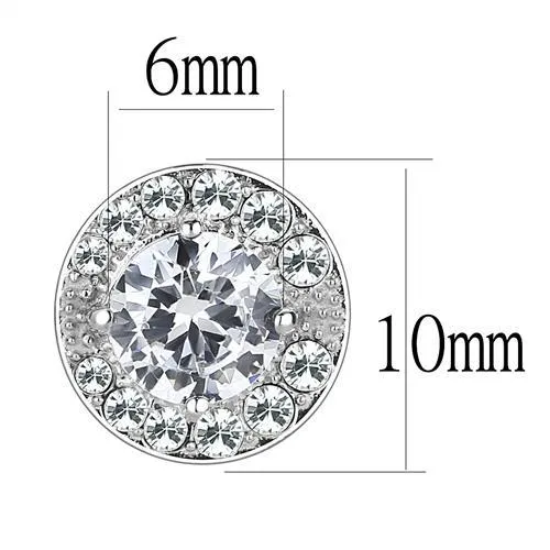 CJ3103 Wholesale Women's Stainless Steel AAA Grade CZ Clear Dazzle Earrings