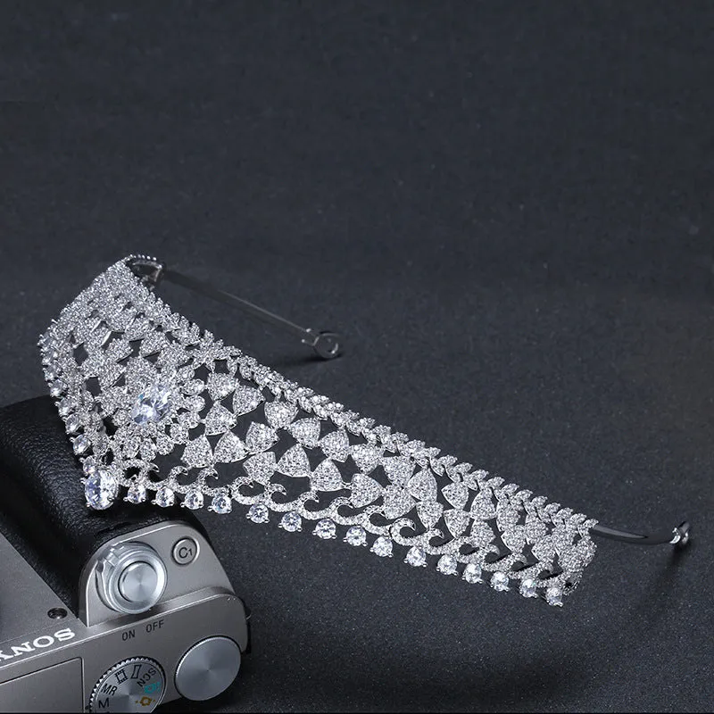 Classic Cubic Zirconia Wedding Tiaras for Bridal, Gatherings Hair Accessories CH10051