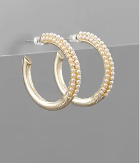 Classy Moves Pearl Gold Hoops