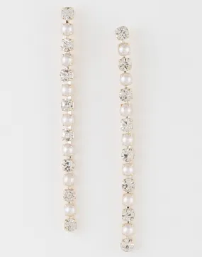 Crystal and Pearl dangle earring