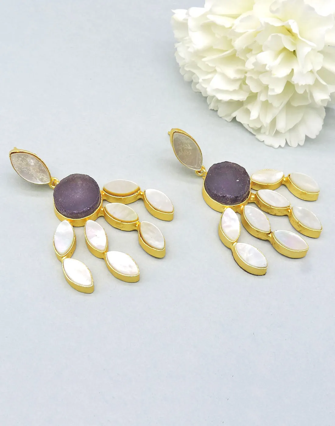 Curtain Earrings (Amethyst)