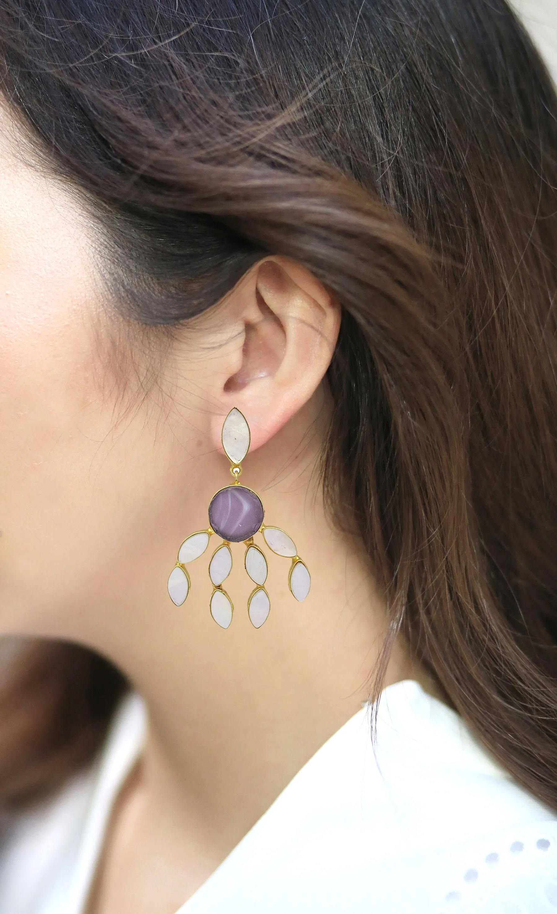 Curtain Earrings (Amethyst)