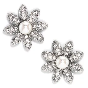 Daisy Crystal and Pearl Earring