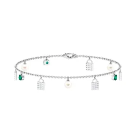 Designer Freshwater Pearl Chain Bracelet with Lock Charms