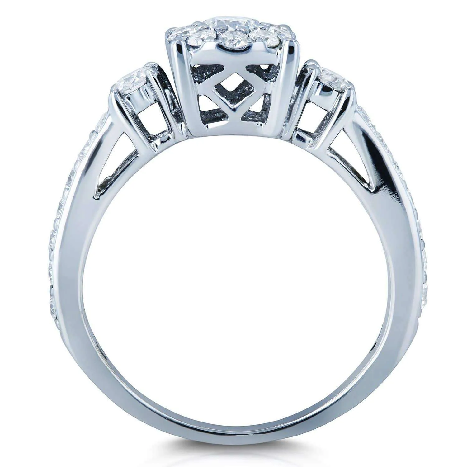 Diamond Cluster Tri-Feature Ring