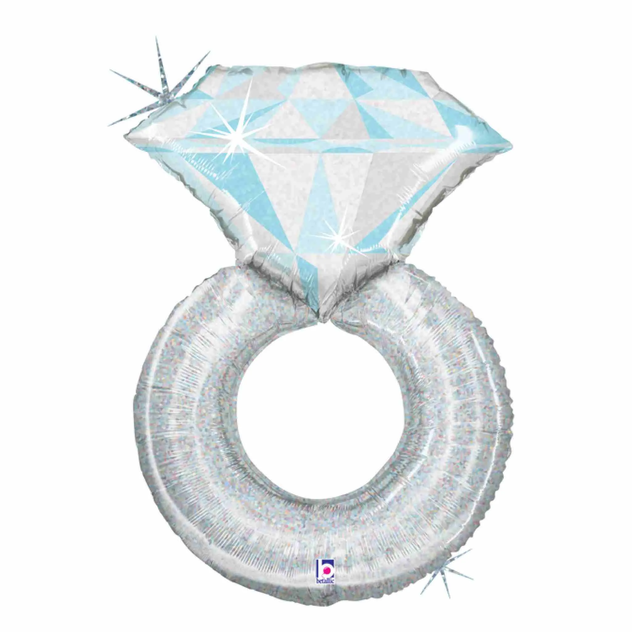 Diamond Engagement Ring Balloon | Silver Platinum | 38 Inch