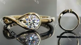Doveggs 0.5ct round solitaire moissanite engagement ring