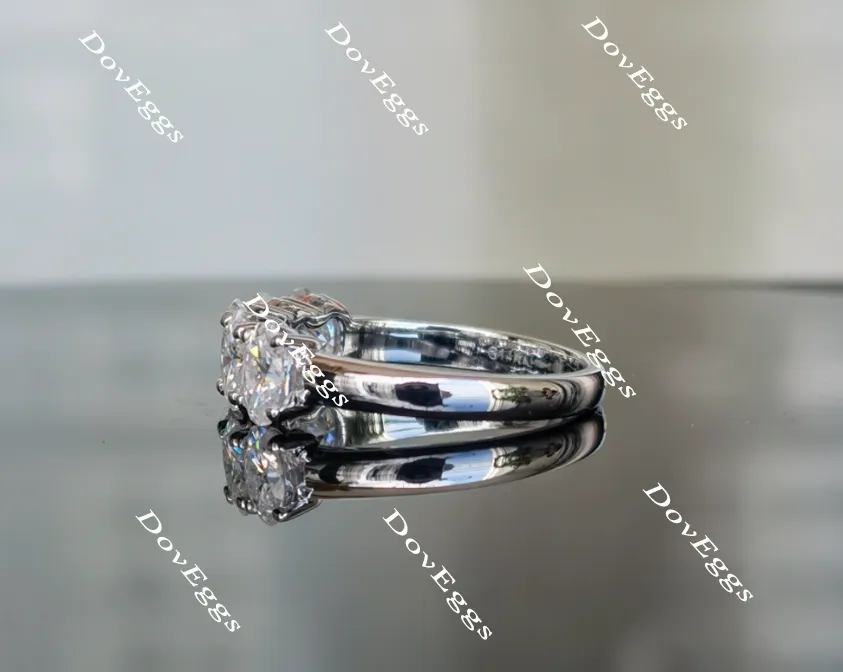 Doveggs Five stone oval moissanite wedding bands/moissanite/lab grown diamond ring-2.4mm band width