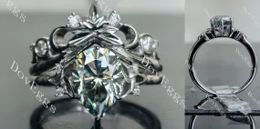 Doveggs pear art deco colored moissanite engagement ring (engagement ring only)