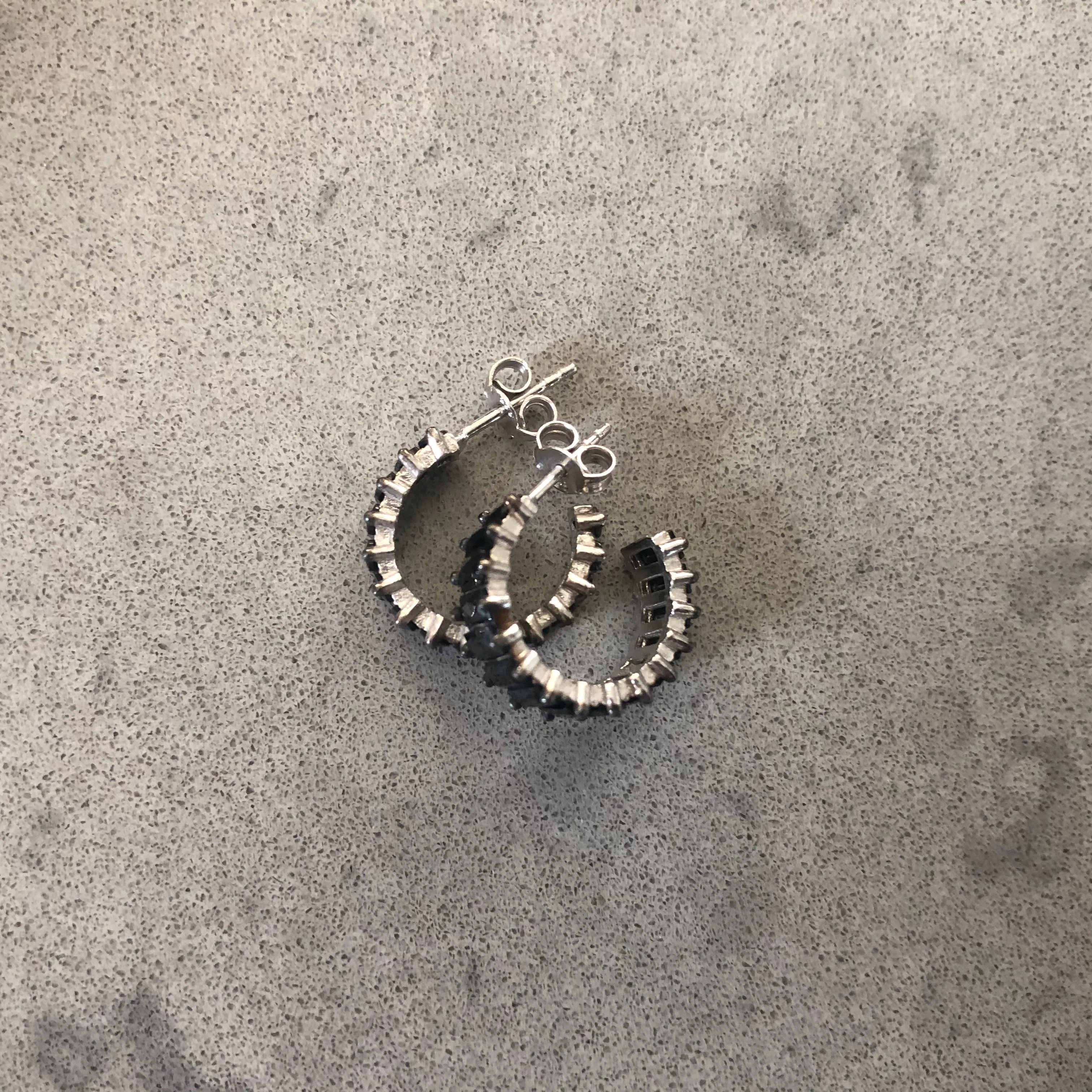 Earring with Princess Cut stones and Studed Clip
