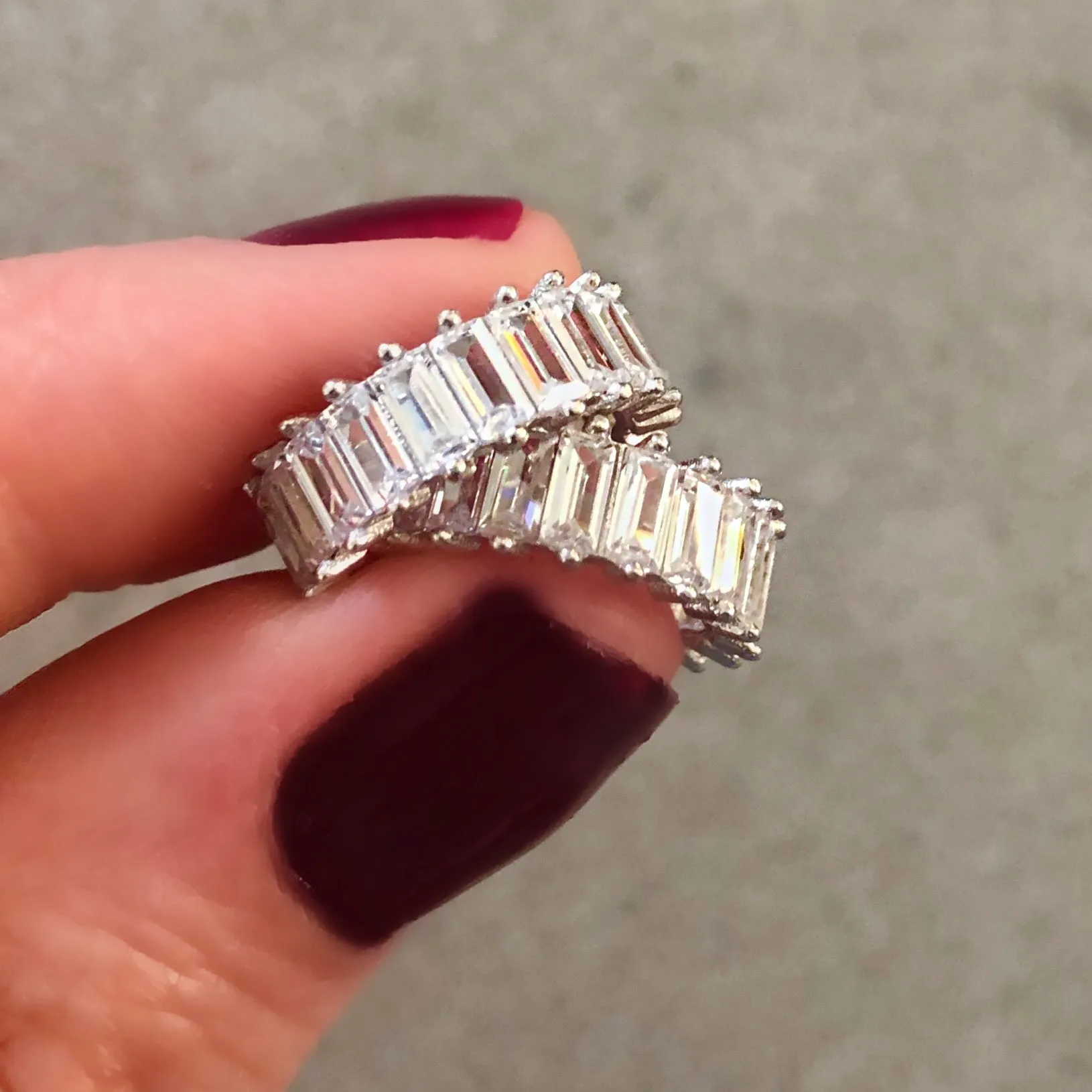 Earring with Princess Cut stones and Studed Clip