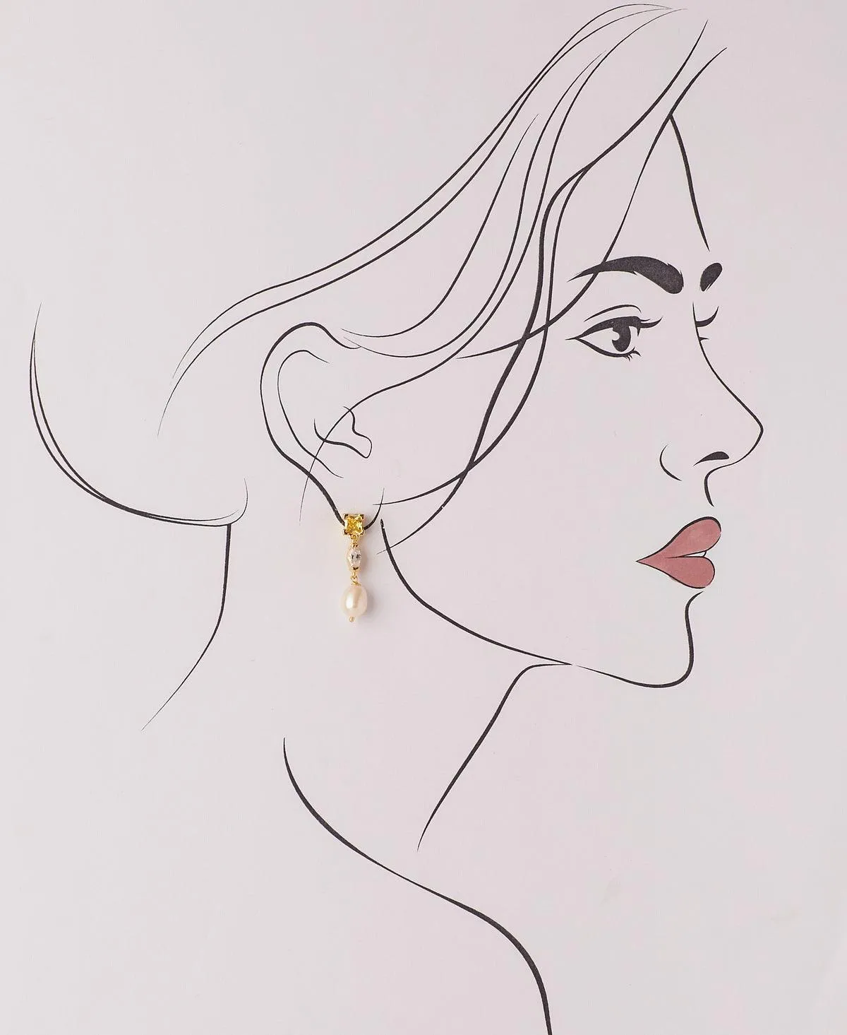 Elegant Hanging Drop Pearl Earring