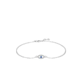 Elegant Sterling Silver Blue Eye Bracelet for Women
