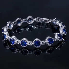 Elegant White Gold Rhinestone Chain Bracelet