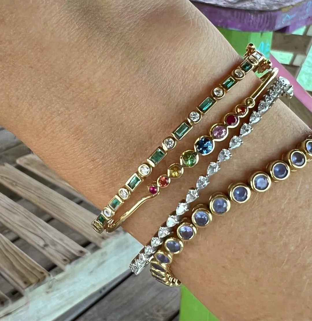 Emerald & Diamond Art Deco Bangle