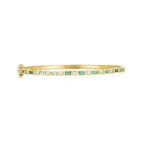 Emerald & Diamond Art Deco Bangle