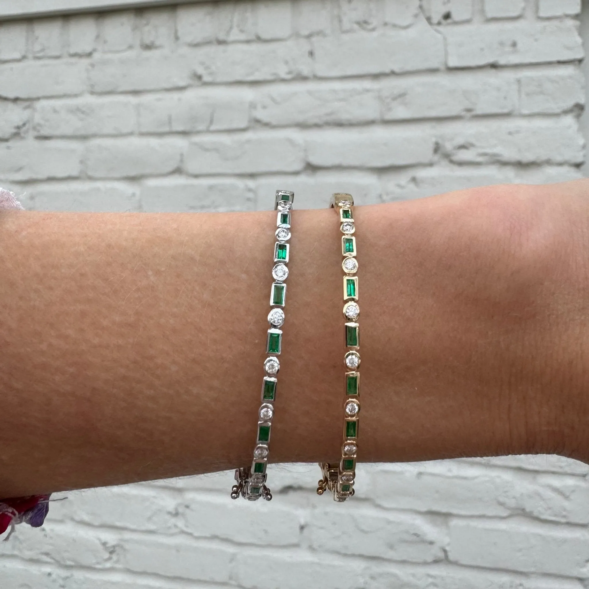 Emerald & Diamond Art Deco Bangle