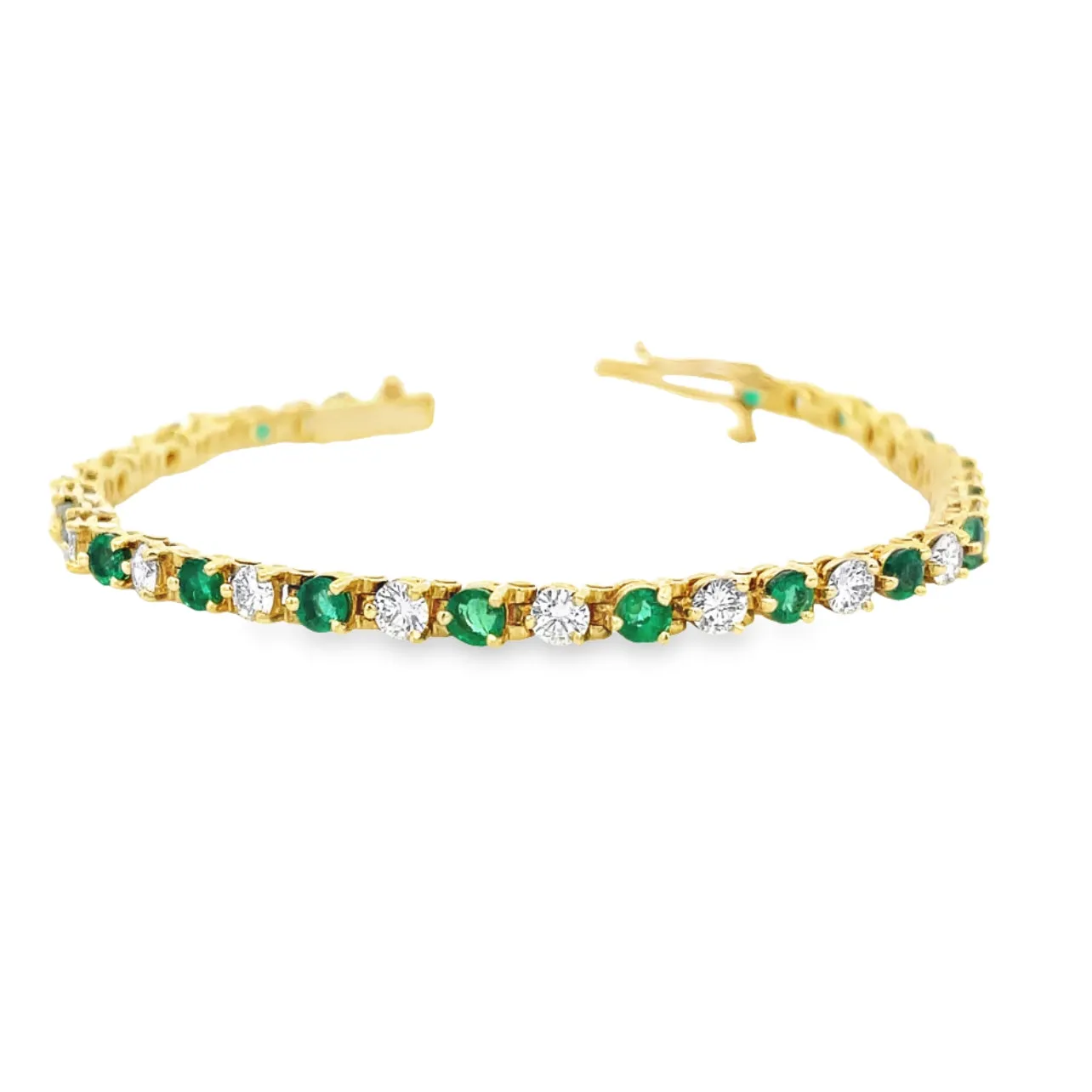 Emerald & Diamond Tennis Bracelet