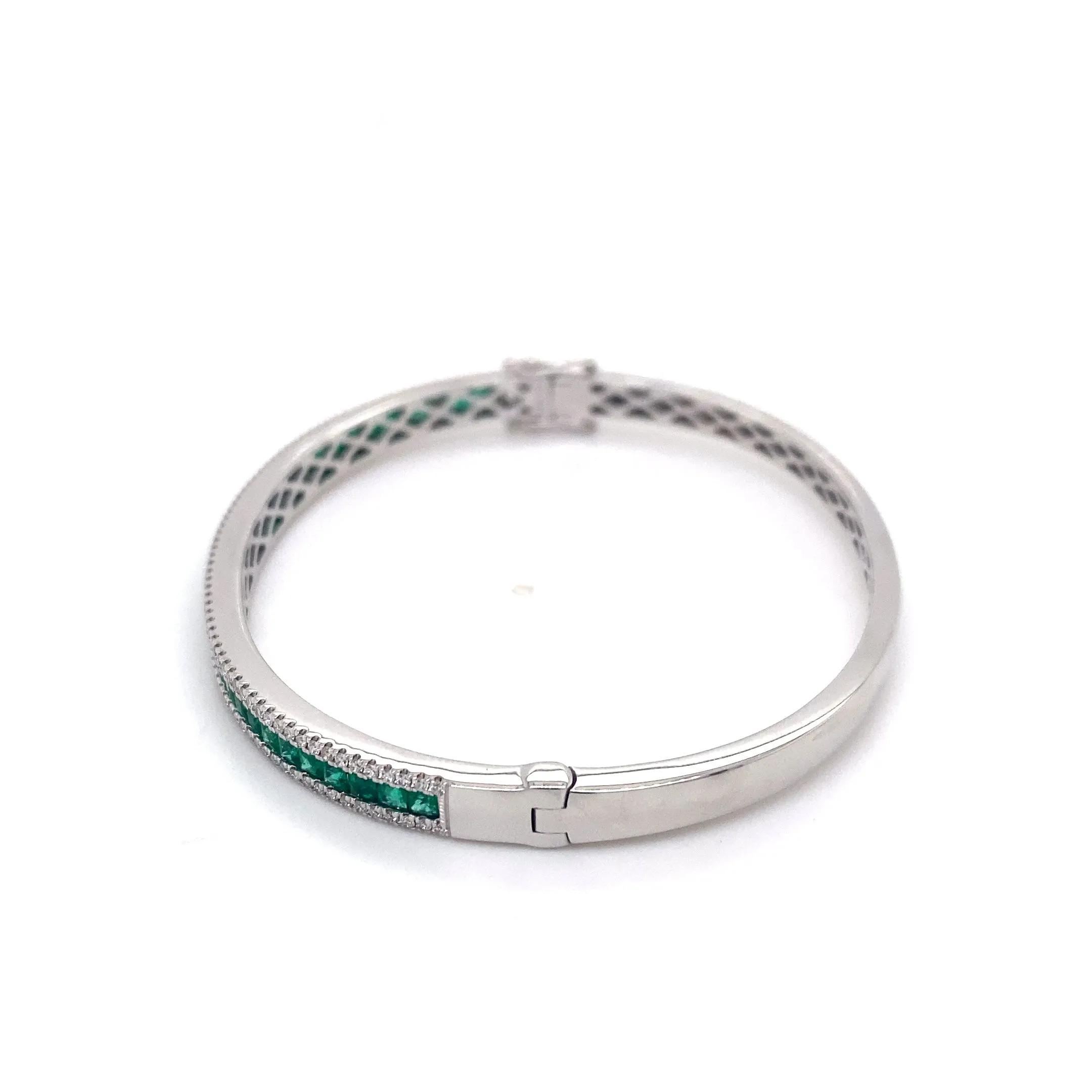 Emerald and Diamond Bangle Bracelet