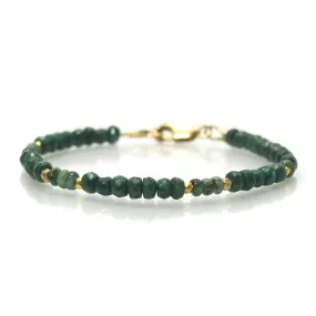 Emerald Faceted Bracelet with Gold Filled Lobster Claw Clasp