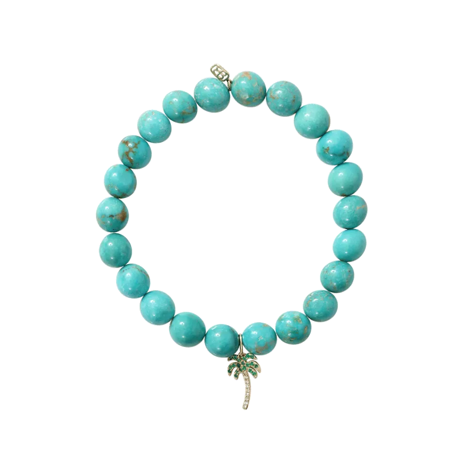 Emerald Palm Tree Beaded Bracelet