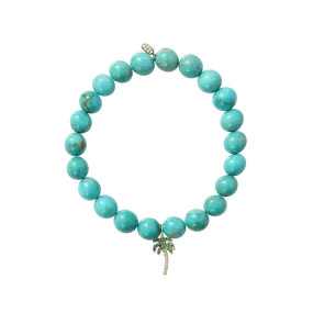 Emerald Palm Tree Beaded Bracelet