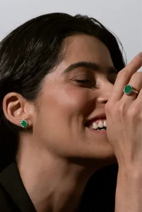 Emerald Zirconia Studs