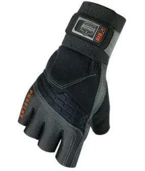 Ergodyne 2X Black ProFlex 9012 Full Finger Pigskin Anti-Vibration Gloves With Woven Elastic Cuff, Polymer Palm Pad, Pigskin Leather Palm And Fingers, Low Profile Closure And Neoprene Knuckle Pad